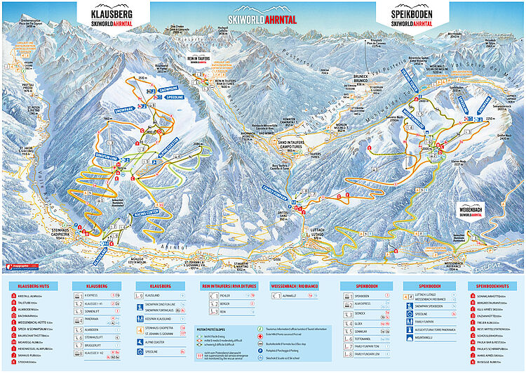 Mappa aggiornata delle piste di Ahrntal - Klausberg